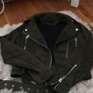 Zara olive green suede  jacket